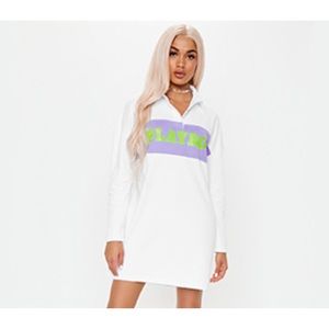 PLAYBOY X MISSGUIDED Collard Polo Tee Shirt Dress